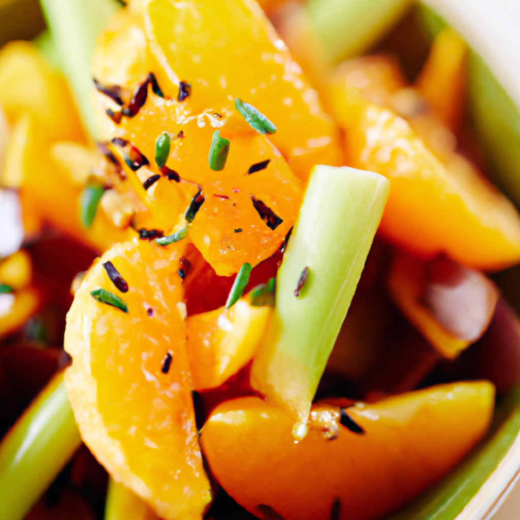 A rustic bowl of vibrant food styled with herbs and citrus