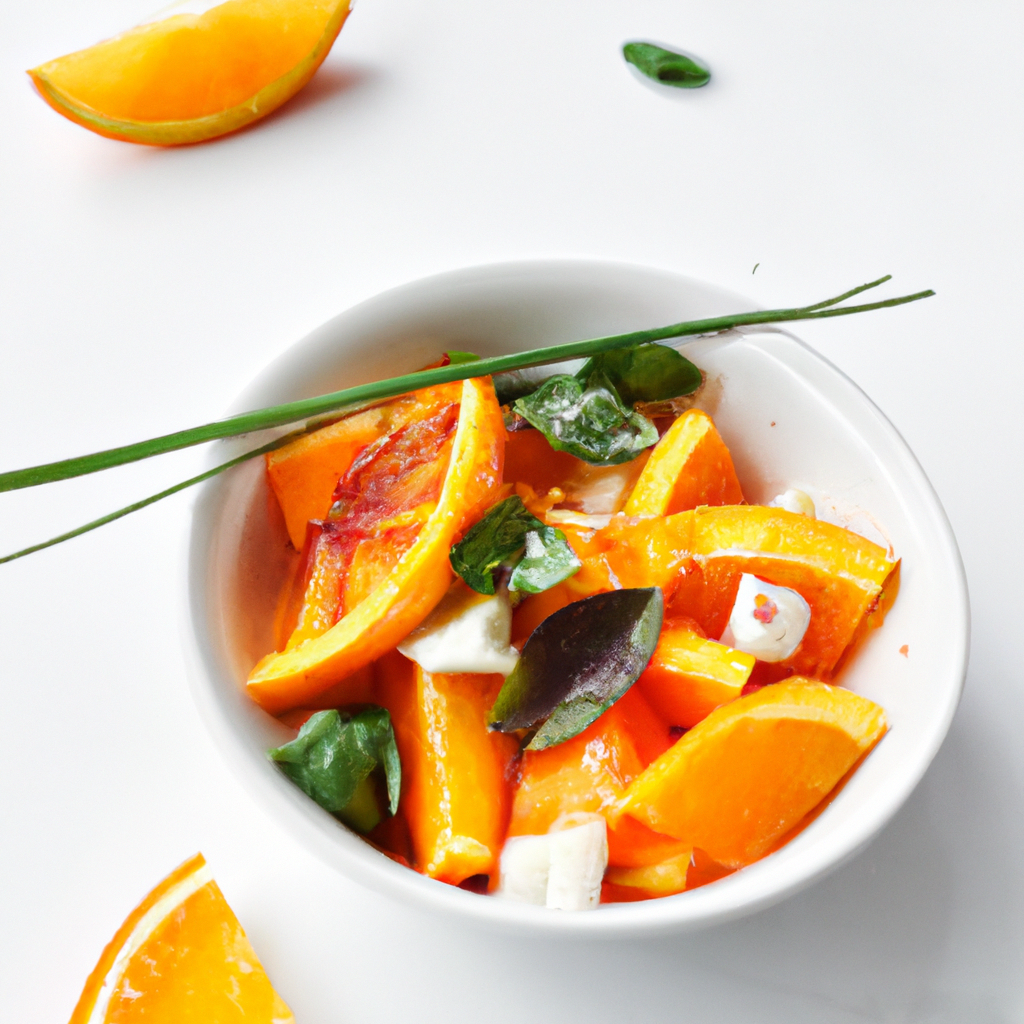 Bright citrus and herb salad plated in a ceramic bowl